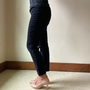 Lands’ End velour black ankle pants size 8